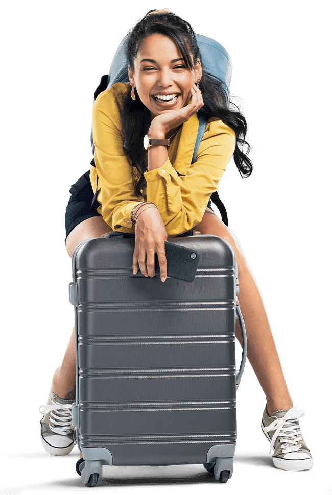 Happy traveler